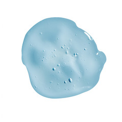 Liquid blue gel cream serum cosmetic with bubble isolated on white background object design
