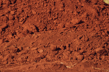 Red ground soil texture in brazil