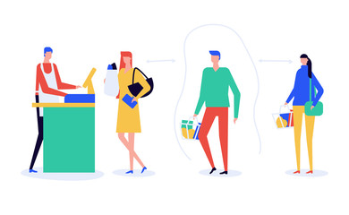 Social distancing advice - flat design style illustration