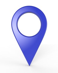 blue map icon on a white background 3d