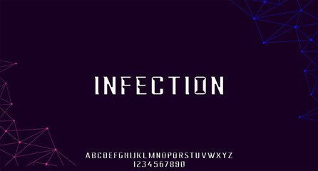 INFECTION THE FUTURISTIC MODERN FONT ALPHABETICAL VECTOR SET