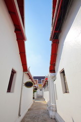 Walkway of The monk's residence at Wat Thepthidaram Worawihan, built during the reign of Rama III,...