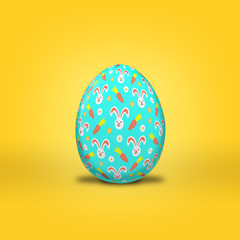 Easter hare on Easter eggs with different background colors