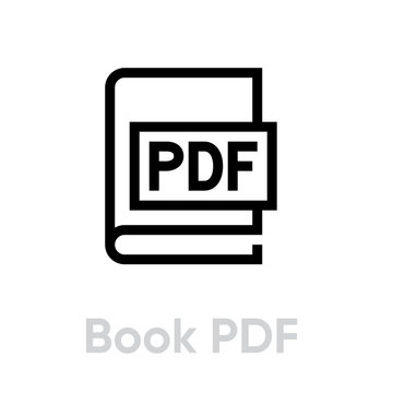 Book PDF icon. Editable line vector.