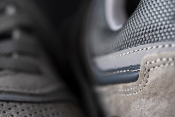Men's sports sneakers photographed close-up. Image for advertising blogs and social networks.