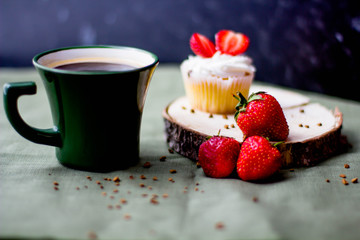 cupcake coffee chocolate sweets strawberry