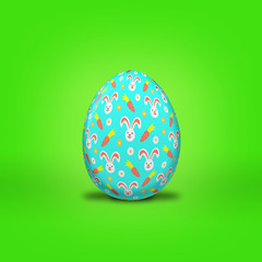 Easter hare on Easter eggs with different background colors