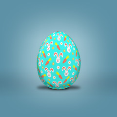 Easter hare on Easter eggs with different background colors