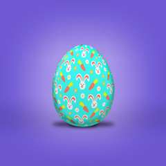 Easter hare on Easter eggs with different background colors