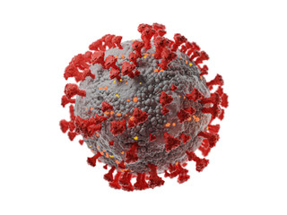 Coronavirus 2019-nCov covod-19 sars cov 2 concept influenza as dangerous flu pandemic. Microscope virus close up. 3d rendering.