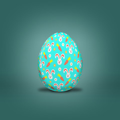 Easter hare on Easter eggs with different background colors