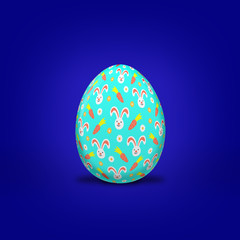 Easter hare on Easter eggs with different background colors