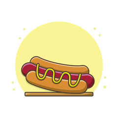 Hotdog Menu Icon Design Vector