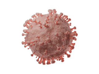 Coronavirus 2019-nCov covod-19 sars cov 2 concept influenza as dangerous flu pandemic. Microscope virus close up. 3d rendering.