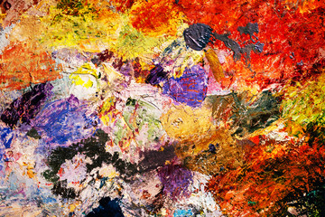 Naklejka premium painted background of paints on canvas