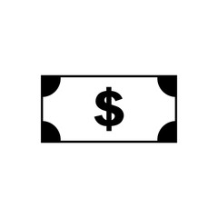 Dollar bank note outline icon isolated. Symbol, logo illustration for mobile concept and web design.