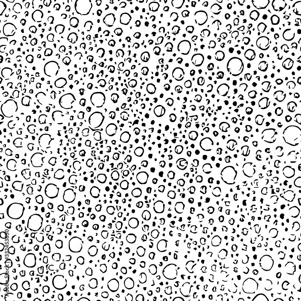 Aufkleber interesting texture soap bubbles air. hand drawn black white seamless pattern. soap sud. foam bubble