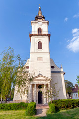 Fototapeta na wymiar Reformed Church in Kunszentmiklos, Hungary