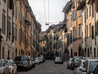 Bergamo cityscape. View to Historical Buildings. Italy.