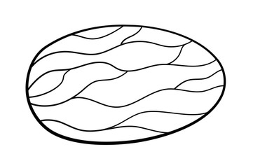 Cartoon style isolated melon in black lines on white background