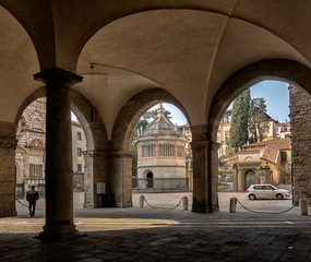 Bergamo cityscape. View to Historical Buildings. Italy.