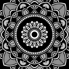 Ethnic Mandala Ornament. Arabic, Pakistan, Moroccan, Turkish, Indian, Spain motifs.