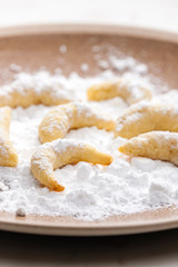 still life of christmas vanilla cookies