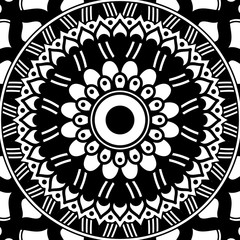 Ethnic Mandala Ornament. Arabic, Pakistan, Moroccan, Turkish, Indian, Spain motifs.