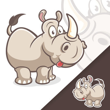 Cute Rhino mascot Animal Cartoon