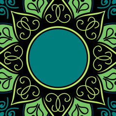 Ethnic Mandala Ornament. Arabic, Pakistan, Moroccan, Turkish, Indian, Spain motifs.