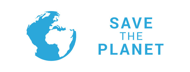 Save the Planet vector banner. Template with the globe for Earth Day. Vector illustration for banners, posters, cards. Save the Earth concept, April 22