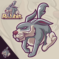 Rabbit Run Mascot Sport Logo
