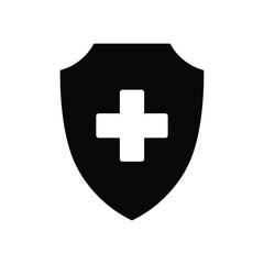 Medical shield icon.  Medical protection sign