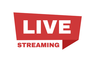 Live streaming logo. Online stream sign. Flat simple design.