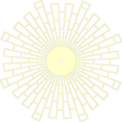 Metal wall clock similar to the sun