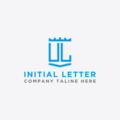 logo design inspiration for companies from the initial letters of the UL logo icon. -Vector