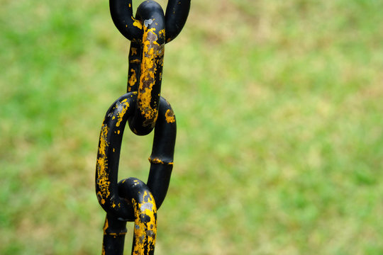 Detail macro photography - Close up of rustic chain