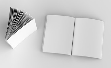 Book Spread Cover Magazine Mockup 3d Template Viz