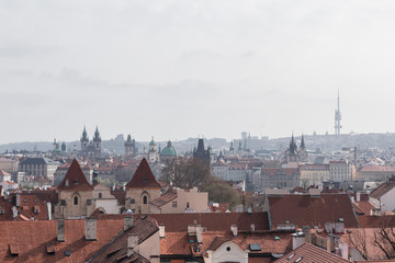 Fototapeta premium View of the roofs of the city. Prague
