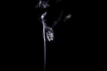 white smoke with black background