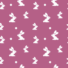 Motif aquarelle violet de lapin de Pâques. Fond mignon sans couture avec des lapins pour la conception. Joyeux fond de Pâques,