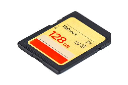 mamory card for camera isolated on white background