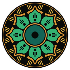 Fototapeta premium Ethnic Mandala Ornament. Arabic, Pakistan, Moroccan, Turkish, Indian, Spain motifs
