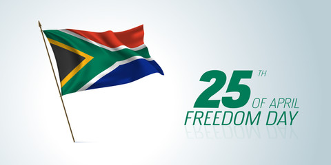 South Africa freedom day greeting card, banner, horizontal vector illustration