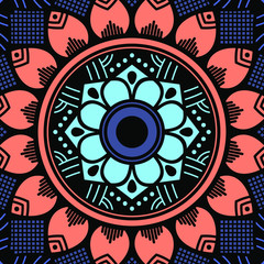 Ethnic Mandala Ornament. Arabic, Pakistan, Moroccan, Turkish, Indian, Spain motifs