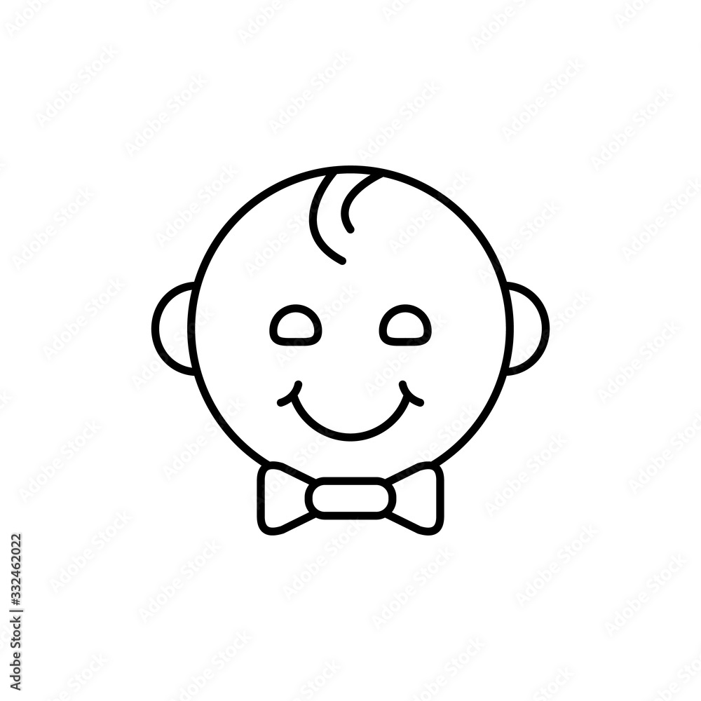 Poster baby boy icon. simple line, outline vector elements of child for ui and ux, website or mobile applic