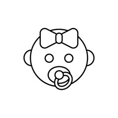 Baby girl icon. Simple line, outline vector elements of child for ui and ux, website or mobile application