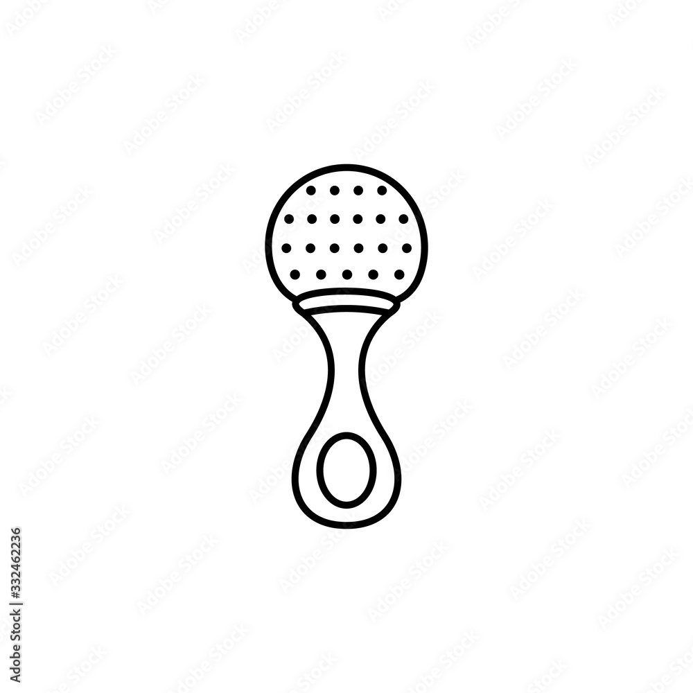 Poster rattle, baby icon. simple line, outline vector elements of child for ui and ux, website or mobile ap