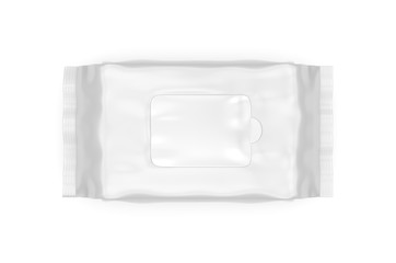 Blank Wet Wipes Soft Tissue Package For Branding, 3d render illustration.