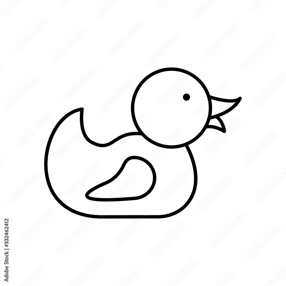 Poster rubber duck icon. simple line, outline vector elements of child for ui and ux, website or mobile app
